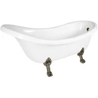 Hak Vasca da bagno freestanding RETRO 174,5 x 82 x 80,5 cm, bianca, piedini in bronzo
