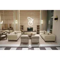 Xl Moebel Gmbh Set da salotto elegante color beige: divani di design, poltrone imbottite e tavolo