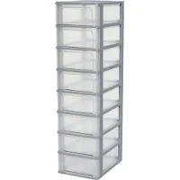 OEM Cestino da ufficio ergonomico in plastica, 8 x 7 L, modello OCH-2008, grigio, L 35,5 x P 26 x A 96,5 cm