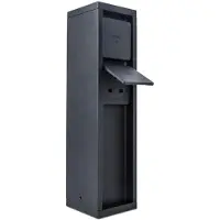 Lutec Colonnina con prese MAINS, nera, doppia, altezza 24 cm, IP54, 3500 W