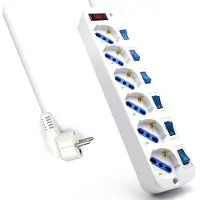 Ewent Ciabatta Elettrica Ew3932 6 Vie Con Protezione Dalle Sovratensioni