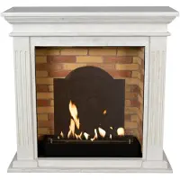 Xaralyn Caminetto a etanolo - Cadiz BME-SWP - pietra naturale levigata bianca - riscaldamento a 3 kW - caminetto da incasso incluso - caminetto decorativo
