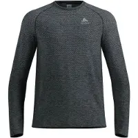 Odlo Essential Seamless T-Shirt Crew Neck L/S Maglia da corsa Uomo (M, grigio/nero)