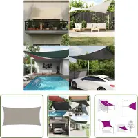 The Living Store Tenda da sole 160 g/m² Rettangolare Grigio chiaro 2,5x4,5 m HDPE