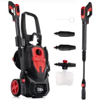 Lehmann Idropulitrice con pompa in alluminio, 2200 W, max. 240 bar, portata 480 l/h, tubo flessibile ad alta pressione da 10 m, con accessori inclusi.