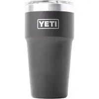 Yeti Rambler Stackable Cup 20oz Mag Slider Lid, Charcoal Grey, tazza thermos impilabile con coperchio, 591 ml