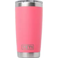 Yeti Rambler Tumbler Cup 20oz Mag Slider Lid, Tropical Pink, tazza thermos con coperchio, 591 ml