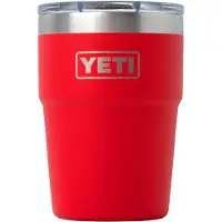 Yeti Rambler Stackable Cup 16oz Mag Slider Lid, Rescue Red, tazza thermos impilabile con coperchio, 473 ml