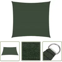 The Living Store Tenda da sole 160 g/m² Verde scuro 4x4 m HDPE