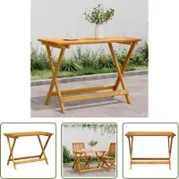 The Living Store Tavolo da giardino pieghevole 90x52,5x65 cm in legno massiccio di acacia