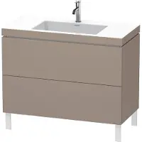 Duravit L-Cube c-bonded Ensemble vertical, 2 tiroirs, sans trop-plein, 1 trou pour robinet, 1000x698x480mm, LC6938O4343, LC6938O4343