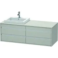 Duravit Ketho Meuble sous-vasque sur console suspendu, 1400x496x550 mm, 4 tiroirs, pour lavabo à encastrer, position à gauche, KT6757L0707, KT6757L0707