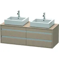 Duravit Ketho Meuble sous-vasque sur console suspendu, 1400x496x550 mm, 4 tiroirs, pour 2 vasques à poser, des deux côtés, KT6657B7575, KT6657B7575