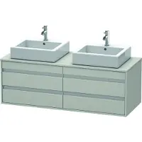 Duravit Ketho Meuble sous-vasque sur console suspendu, 1400x496x550 mm, 4 tiroirs, pour 2 vasques à poser, des deux côtés, KT6657B0707, KT6657B0707