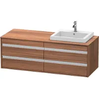 Duravit Ketho Meuble sous-vasque sur console suspendu, 1400x496x550 mm, 4 tiroirs, pour lavabo à encastrer, position à droite, KT6757R7979, KT6757R7979