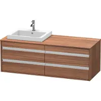 Duravit Ketho Meuble sous-vasque sur console suspendu, 1400x496x550 mm, 4 tiroirs, pour lavabo à encastrer, position à gauche, KT6757L7979, KT6757L7979