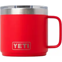 Yeti Rambler Stackable Mug 2.0 14oz Mag Slider Lid, Rescue Red, tazza impilabile con coperchio, 414 ml