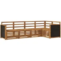 vidaXL Set di divani da esterno, 4 pezzi, in legno massello di acacia naturale