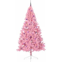vidaXL Albero di Natale artificiale preilluminato rosa 240 cm PVC