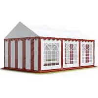 Sonstiges TOOLPORT Tendone per feste 3x6 m PVC rosso-bianco 100% impermeabile Tendone da esterno Tenda party