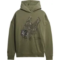 Superdry per donna. W2012463A Felpa verde con tatuaggio (S), Casual, Cotone