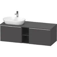 Duravit D-Neo Meuble sous-lavabo en console suspendu (découpe à gauche), 1400x459x550mm, 2 tiroirs, 2 compartiments ouverts, avec poignée chromée, DE4950L10490000, DE4950L10490000