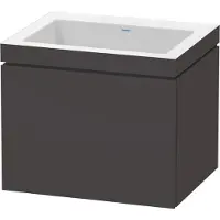 Duravit L-Cube c-bonded Ensemble suspendu, 1 tiroir, sans trop-plein, sans trou pour robinetterie, 600x500x480mm, LC6916N8080, LC6916N8080