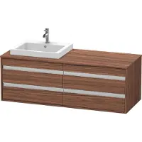 Duravit Ketho Meuble sous-vasque sur console suspendu, 1400x496x550 mm, 4 tiroirs, pour lavabo à encastrer, position à gauche, KT6757L2121, KT6757L2121