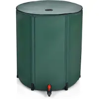 Costway 200L barile per acqua piovana con valvola di troppopieno, barile pieghevole per acqua piovana, serbatoio per acqua piovana in PVC, serbatoio per acqua piovana 60x60x70cm