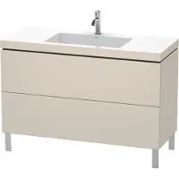 Duravit L-Cube c-bonded Ensemble vertical, 2 tiroirs, sans trop-plein, 1 trou pour robinet, 1200x698x480mm, LC6939O9191, LC6939O9191