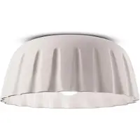 FERROLUCE Plafoniera Madame Gres in ceramica, altezza 17 cm, bianco