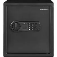 Amazon Basics Cassaforte elettronica in acciaio con tastiera digitale programmabile per gioielli, denaro e oggetti di valore, 34 l, 33 cm x 33 cm x 36 cm
