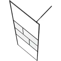 vidaXL Box doccia a parete, nero, 115 x 195 x 0,5 cm, vetro e alluminio