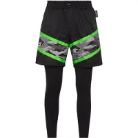 Plein sport Pantaloni grigio basalto / verde erba / nero
