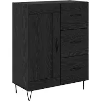 vidaXL Credenza in rovere nero 69,5 x 34 x 90 cm in materiale derivato dal legno