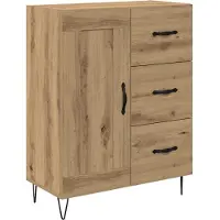 vidaXL Credenza Artisan in rovere 69,5 x 34 x 90 cm Materiale in legno