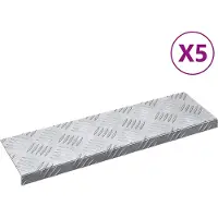 vidaXL , 5 gradini per scala, 60 x 18 x 2,5 cm, argento, alluminio