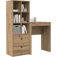 vidaXL Scrivania in legno effetto rovere artigianale, 105,5 x 34 x 127 cm, confezione da 2 pezzi.