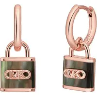 Michael Kors Orecchini a Cerchio Placcati Oro Kors Lock con Perla Mkc1743tl791 — Orecchini