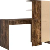 vidaXL Scrivania in legno massello effetto rovere affumicato, 133,5 x 50 x 124 cm, confezione da 2 pezzi.