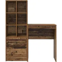 vidaXL Scrivania in legno massello riciclato, 105,5 x 34 x 127 cm, confezione da 2 pezzi.