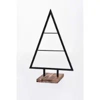 VIVANNO Albero di Natale NOEL in lamiera d'acciaio verniciata a polvere, nero, 40x20x58 cm