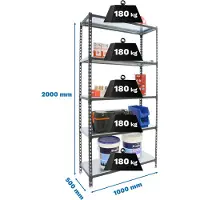 Simonclick Scaffale Metallico Plus 5/500 2000x1000x500 Mm