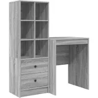 vidaXL Scrivania grigia effetto Sonoma, 105,5 x 50 x 127 cm, confezione da 2 pezzi.