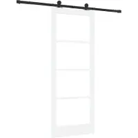 vidaXL Porta scorrevole ORKDAL, 83 x 211 cm, legno massello di pino e vetro