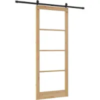 vidaXL Porta scorrevole , 93 x 232 cm, in legno massello di pino e vetro