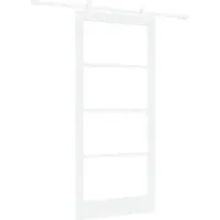 vidaXL Porta scorrevole ORKDAL, 93 x 202 cm, legno massello di pino e vetro, colore bianco