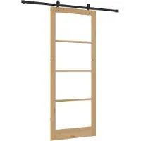 vidaXL Porta scorrevole ORKDAL, 93 x 232 cm, in legno massello di pino e vetro