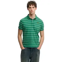 Superdry per uomo. M1110464A Polo Vintage Stripe Verde (L), Casual, Cotone, Manica corta