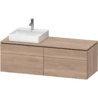 Duravit L-Cube Meuble sous-lavabo en console suspendu, avec plan de toilette en console, 4 tiroirs, vasque à gauche, 1420x482x550mm, LC4870L55550000, LC4870L55550000